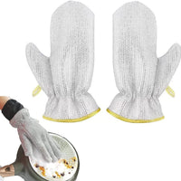 Dishwashing Gloves with Stainless Steel Wire Scrubber