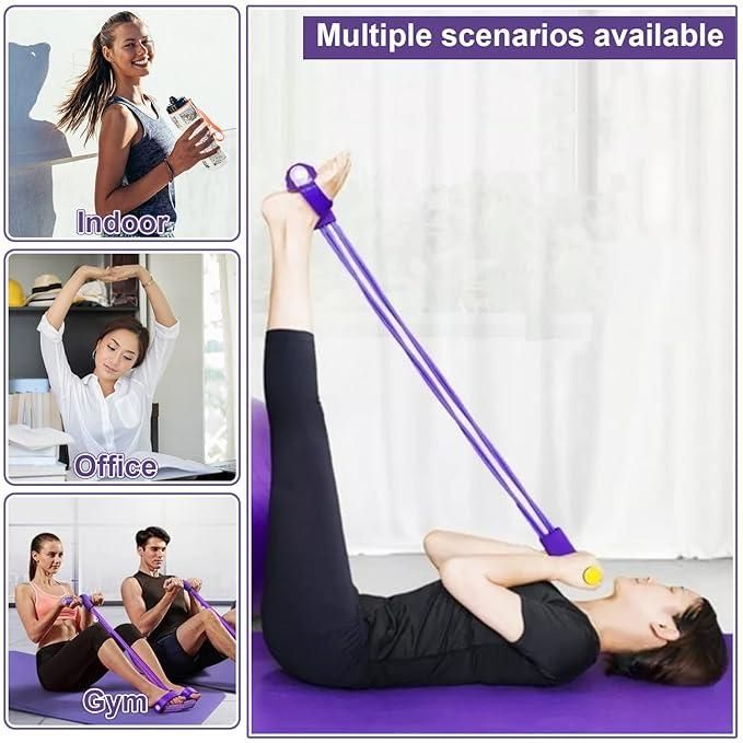 Compact resistance band with non-slip foam grips for home workouts