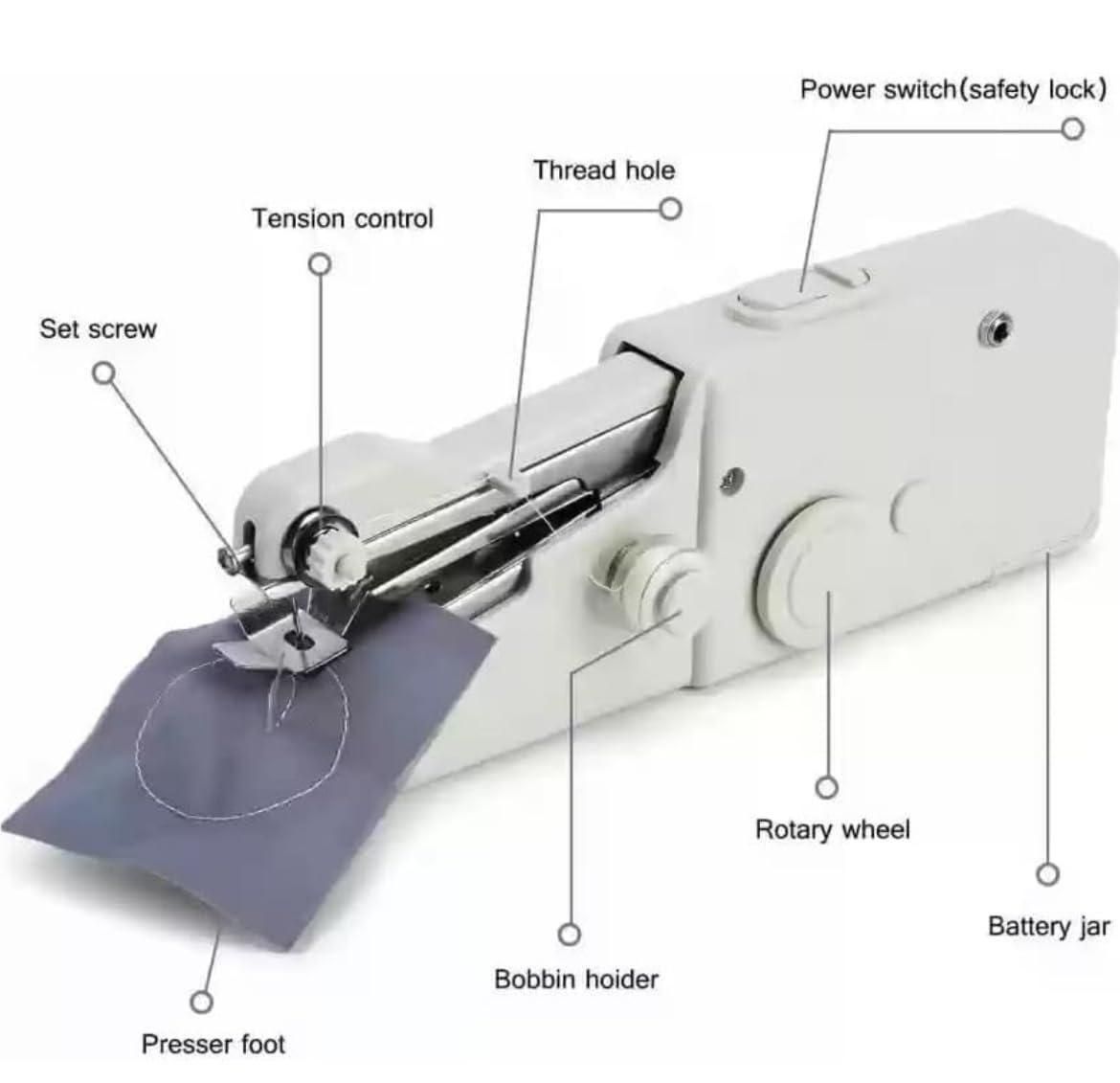 Stitch handheld cordless mini sewing machine (white)