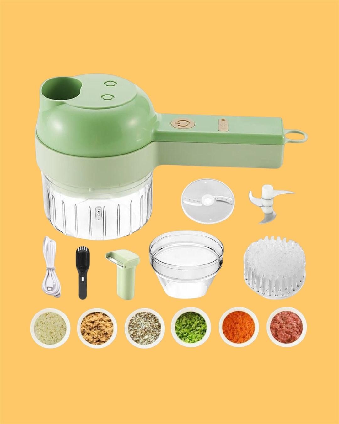 4 in 1 Portable Electric Vegetable Cutter Set - Full Kit