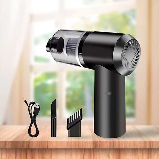 Rechargeable portable vacuum with LED light for car cleaning
