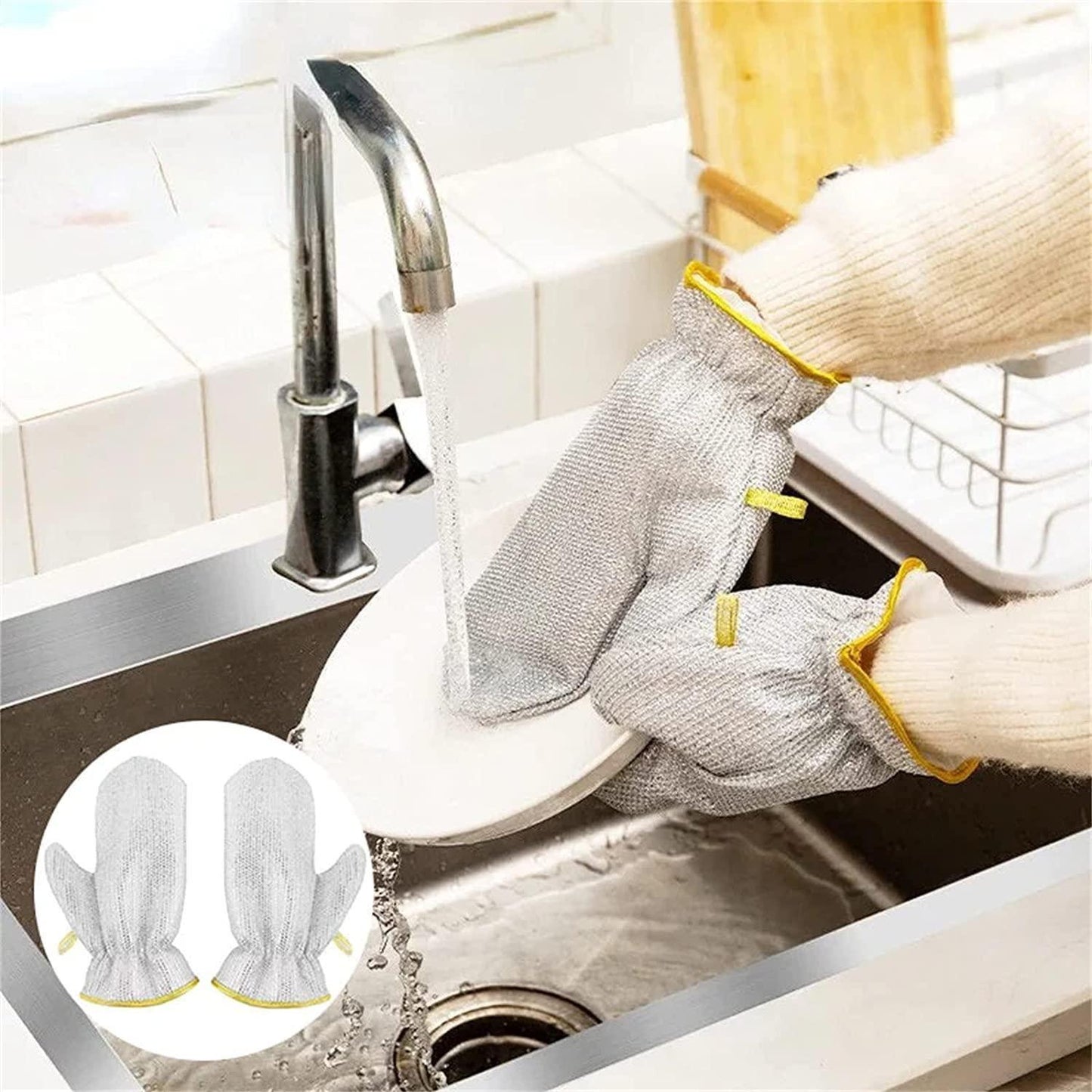 Dish Cleaning Gloves Pack of 2 for Kitchen Use
