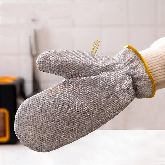 Wire Dishwashing Gloves with Built-in Scrubber