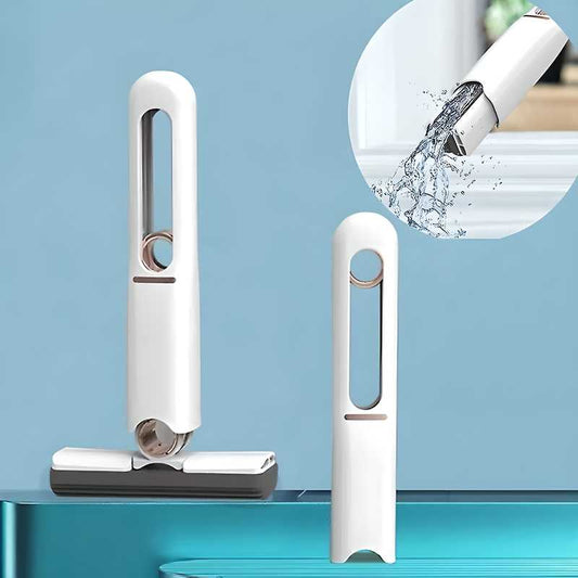 Portable mini mop in folded position, highlighting compact design